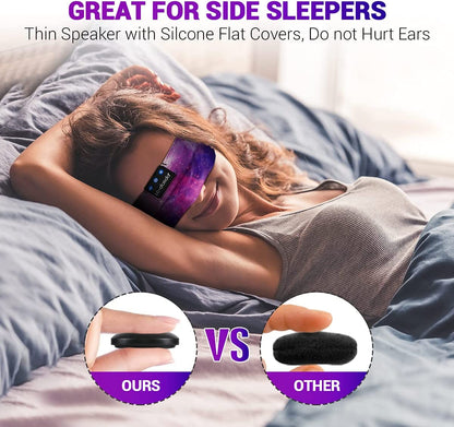 Bluetooth Headband Headphones, Starry Sleep Mask with Bluetooth Headphones Sleeping Headband Sleep Headphone Bluetooth Headband with Thin Speaker Microphone Handsfree Long Play Time